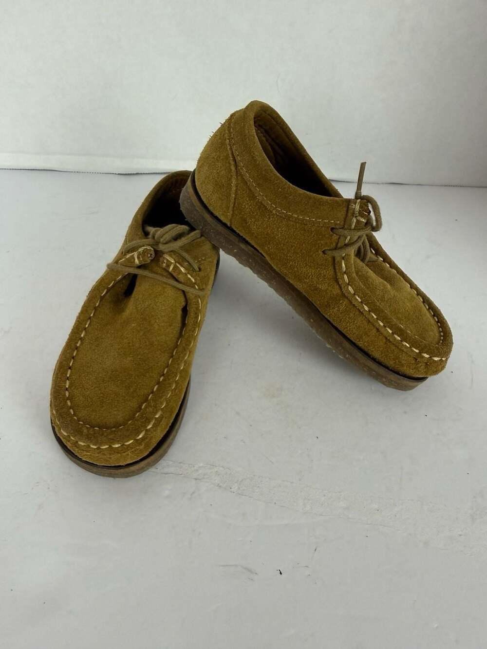 Zara Kids Brown Suede Moccasin Wallabee Style Shoes Size 28